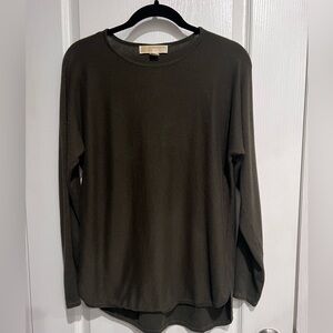 Michael Kors Green Long Sleeve Crew Neck Sweater